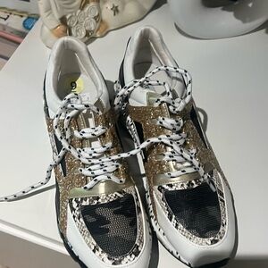 Steve Madden Gold and Black Athletic Shoes
